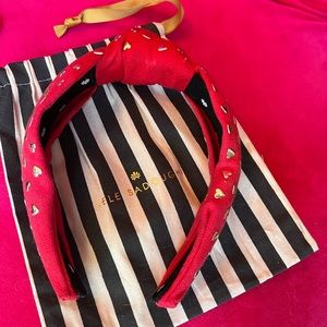 Lele sadoughi headband red with gold hearts $50